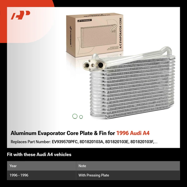 Aluminum Evaporator Core Plate & Fin for 1996 Audi A4