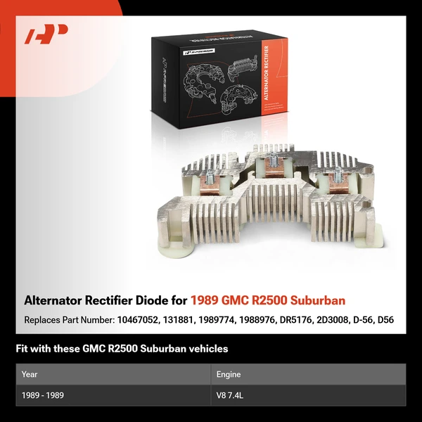 Alternator Rectifier Diode for 1989 GMC R2500 Suburban