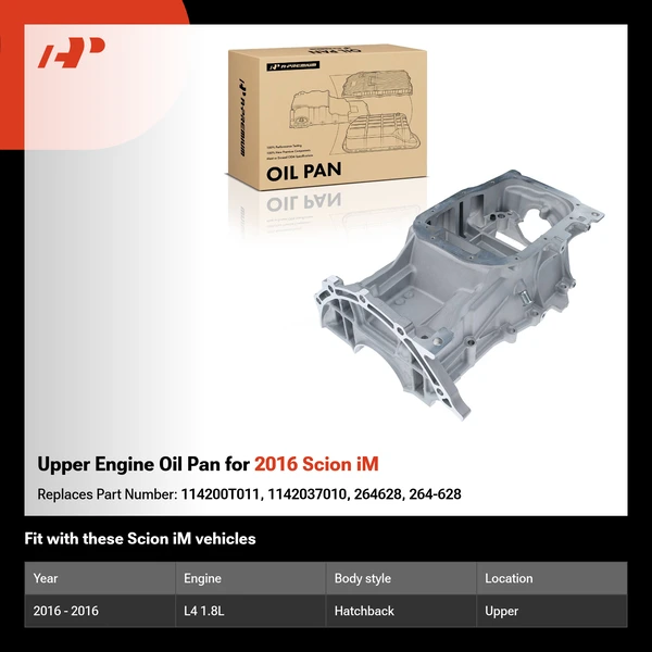Upper Engine Oil Pan for 2016 Scion iM
