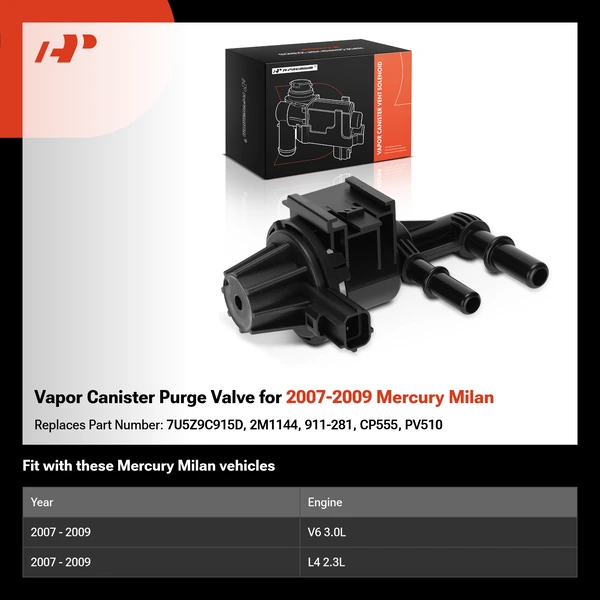 Vapor Canister Purge Valve for 2007-2009 Mercury Milan