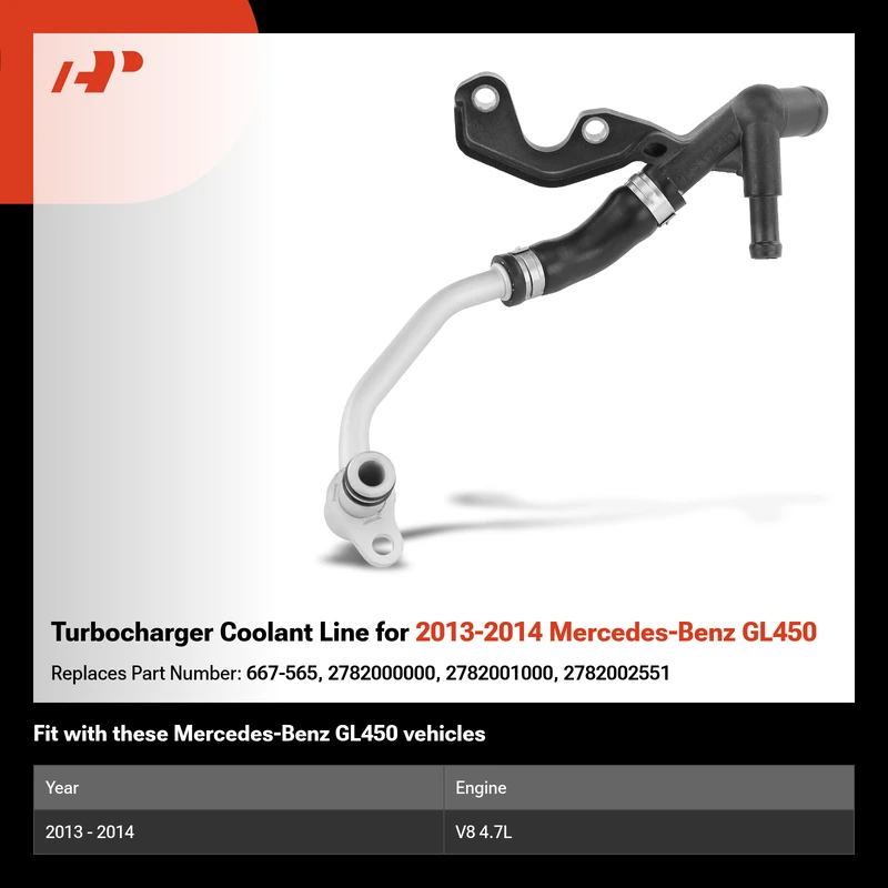 Turbocharger Coolant Line for 2013-2014 Mercedes-Benz GL450
