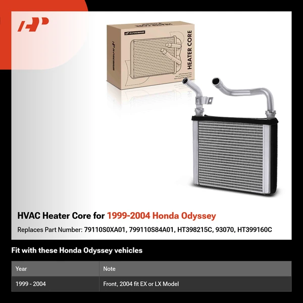 HVAC Heater Core for 1999-2004 Honda Odyssey