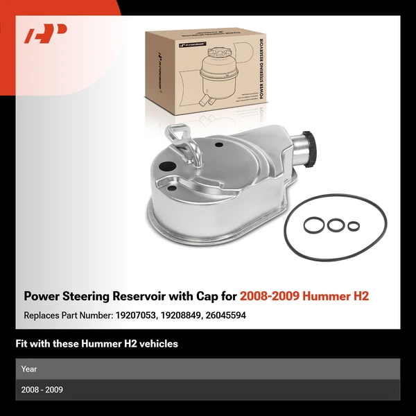 Power Steering Reservoir with Cap for 2008-2009 Hummer H2