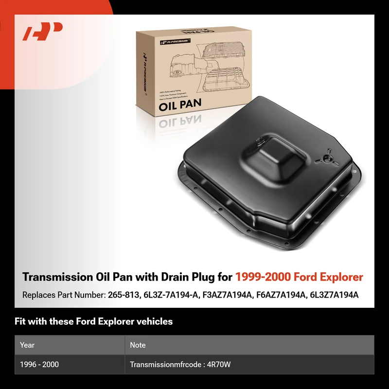 Transmission Oil Pan with Drain Plug for 1999-2000 Ford Explorer