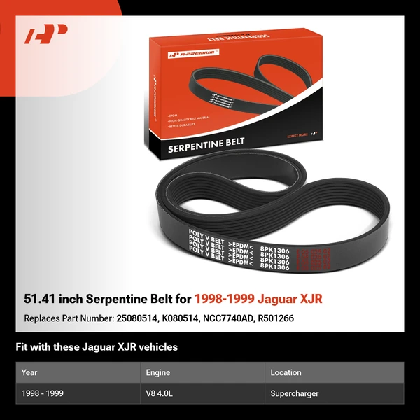 51.41 inch Serpentine Belt for 1998-1999 Jaguar XJR