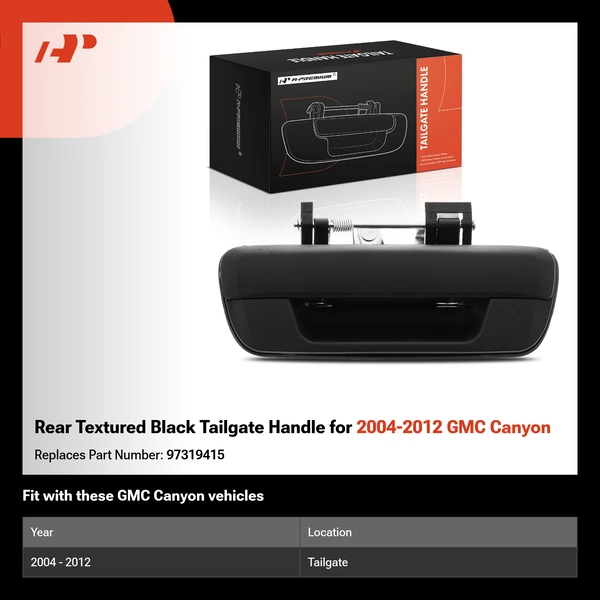 Rear Textured Black Tailgate Handle for 2004-2012 GMC Canyon