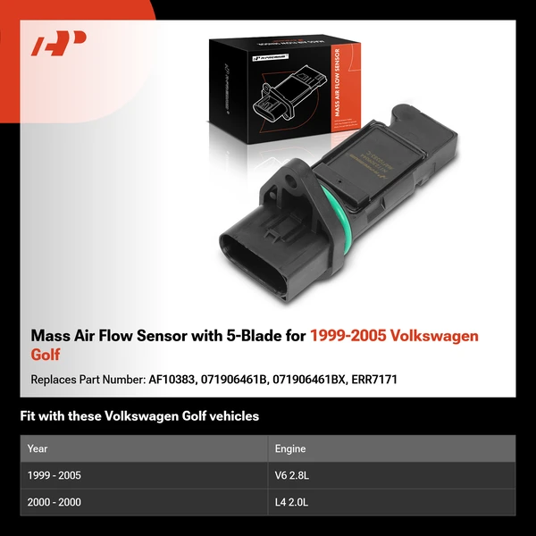 Mass Air Flow Sensor with 5-Blade for 1999-2005 Volkswagen Golf