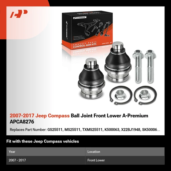 2007-2017 Jeep Compass Ball Joint Front Lower A-Premium APCA8276