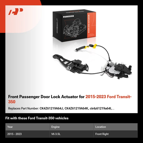 Front Passenger Door Lock Actuator for 2015-2023 Ford Transit-350