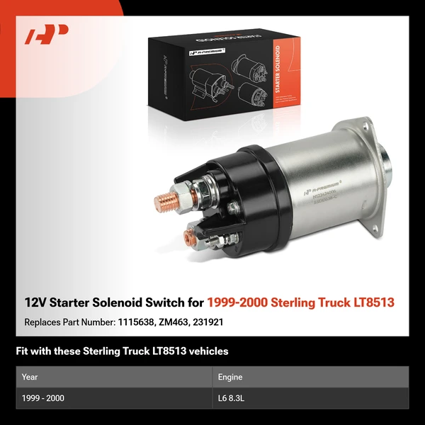 12V Starter Solenoid Switch for 1999-2000 Sterling Truck LT8513
