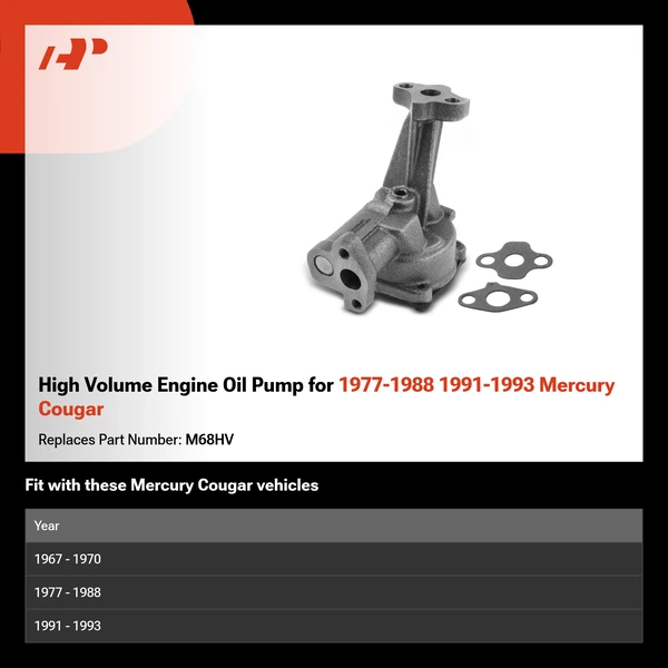 High Volume Engine Oil Pump for 1977-1988 1991-1993 Mercury Cougar