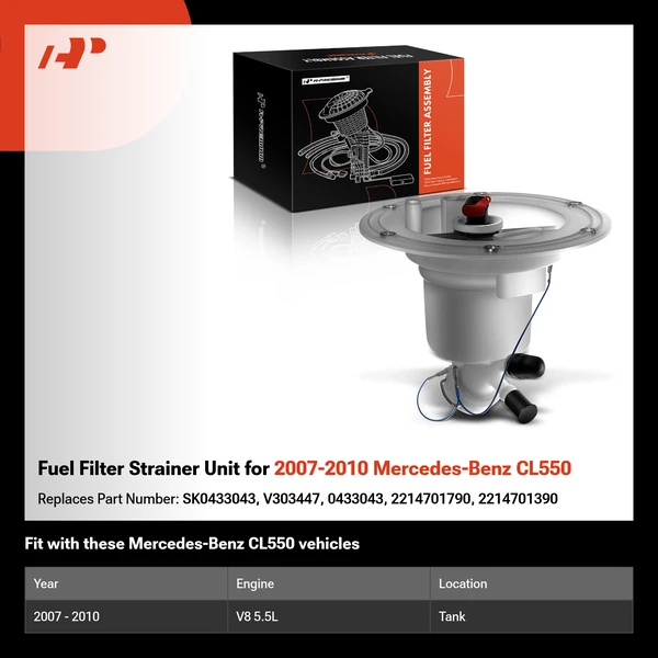 Fuel Filter Strainer Unit for 2007-2010 Mercedes-Benz CL550