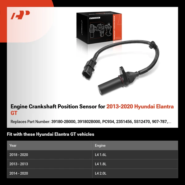 Engine Crankshaft Position Sensor for 2013-2020 Hyundai Elantra GT