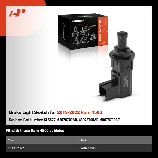 Brake Light Switch for 2019-2022 Ram 4500