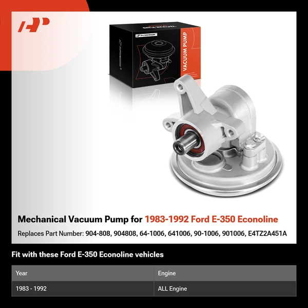 Mechanical Vacuum Pump for 1983-1992 Ford E-350 Econoline