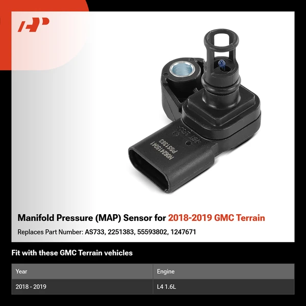 Manifold Pressure (MAP) Sensor for 2018-2019 GMC Terrain