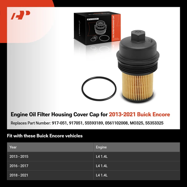 Engine Oil Filter Housing Cover Cap for 2013-2021 Buick Encore