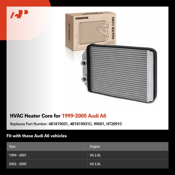 HVAC Heater Core for 1999-2005 Audi A6