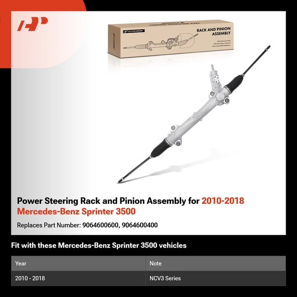 Power Steering Rack and Pinion Assembly for 2010-2018 Mercedes-Benz Sprinter 3500
