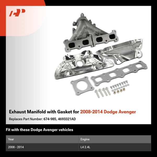 Exhaust Manifold with Gasket for 2008-2014 Dodge Avenger