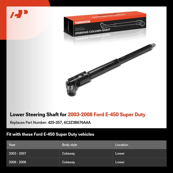 Lower Steering Shaft for 2003-2008 Ford E-450 Super Duty
