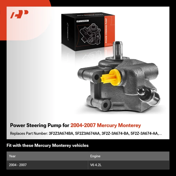 Power Steering Pump for 2004-2007 Mercury Monterey