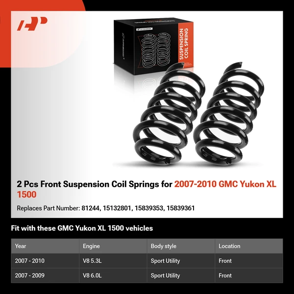 2 Pcs Front Suspension Coil Springs for 2007-2010 GMC Yukon XL 1500