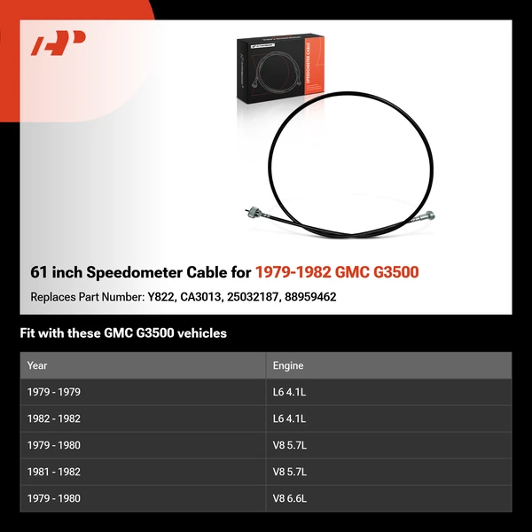 61 inch Speedometer Cable for 1979-1982 GMC G3500