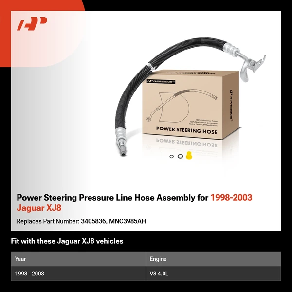 Power Steering Pressure Line Hose Assembly for 1998-2003 Jaguar XJ8