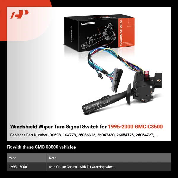 Windshield Wiper Turn Signal Switch for 1995-2000 GMC C3500