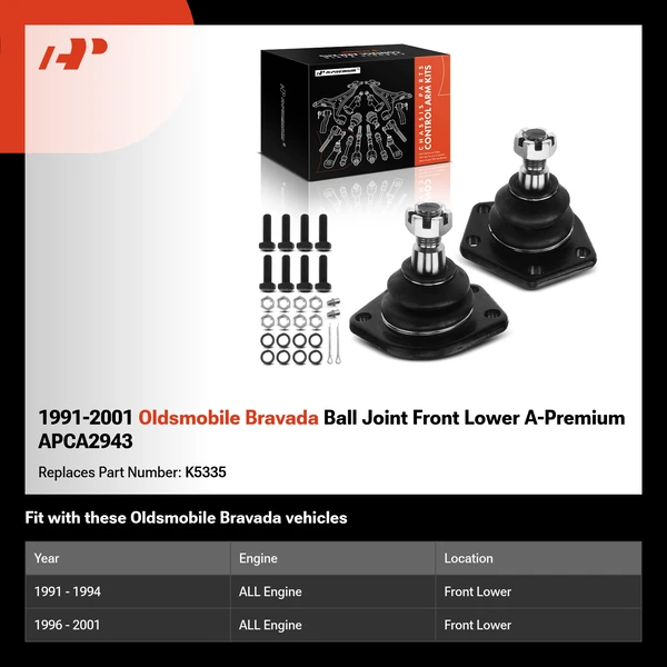 1991-2001 Oldsmobile Bravada Ball Joint Front Lower A-Premium APCA2943