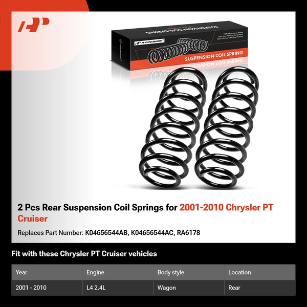 2 Pcs Rear Suspension Coil Springs for 2001-2010 Chrysler PT Cruiser