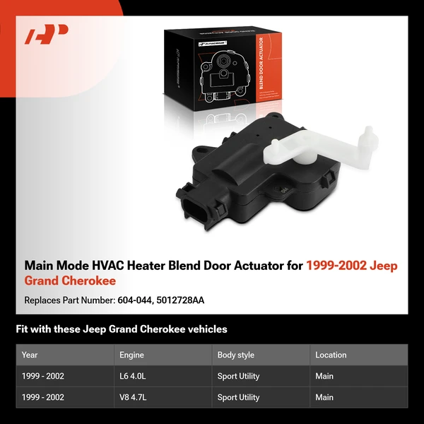 Main Mode HVAC Heater Blend Door Actuator for 1999-2002 Jeep Grand Cherokee