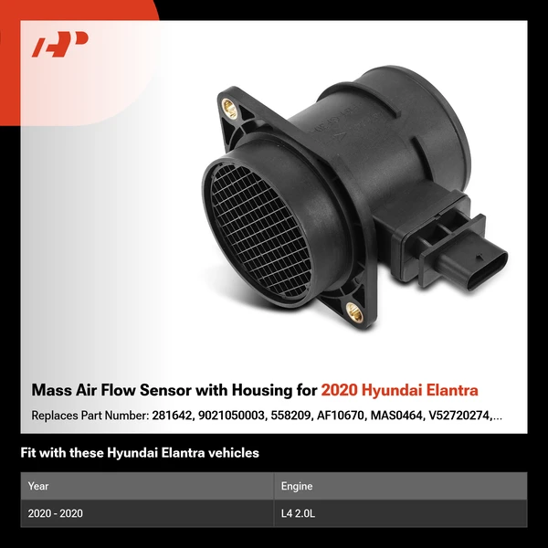Mass Air Flow Sensor with Housing for 2020 Hyundai Elantra