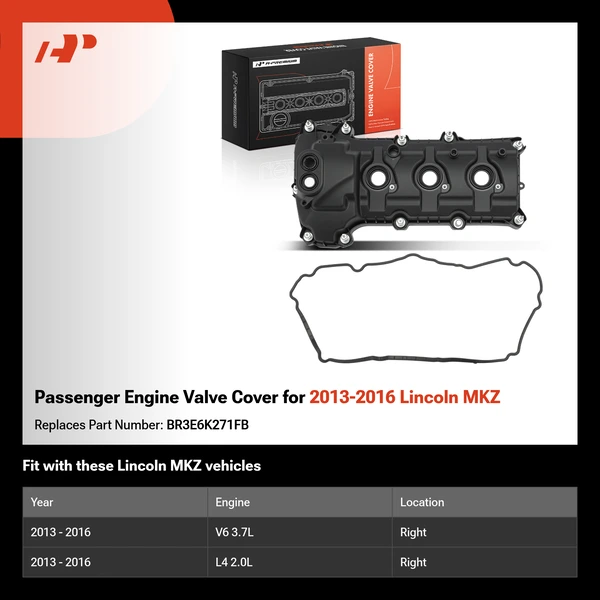 Passenger Engine Valve Cover for 2013-2016 Lincoln MKZ
