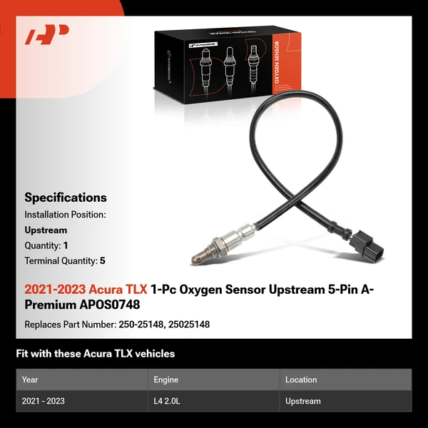 2021-2023 Acura TLX 1-Pc Oxygen Sensor Upstream 5-Pin A-Premium APOS0748