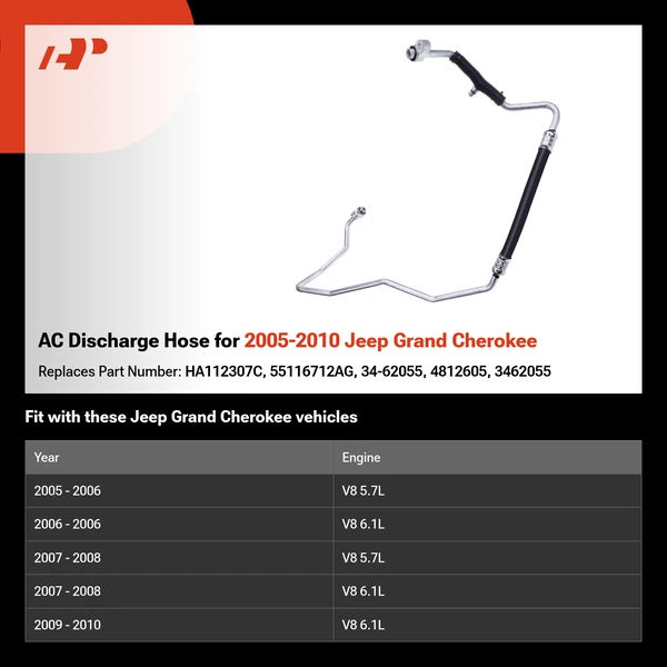 AC Discharge Hose for 2005-2010 Jeep Grand Cherokee