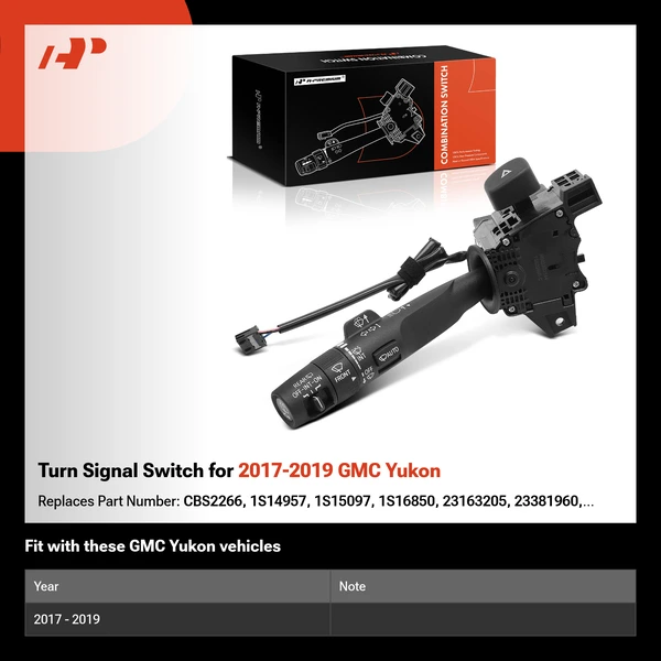 Turn Signal Switch for 2017-2019 GMC Yukon