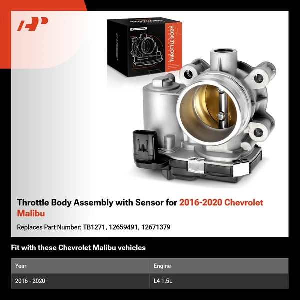 Throttle Body Assembly with Sensor for 2016-2020 Chevrolet Malibu