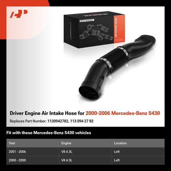 Driver Engine Air Intake Hose for 2000-2006 Mercedes-Benz S430