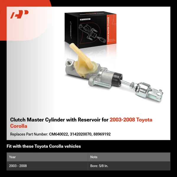 Clutch Master Cylinder with Reservoir for 2003-2008 Toyota Corolla