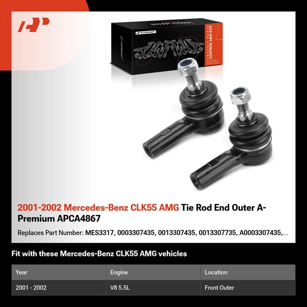 2001-2002 Mercedes-Benz CLK55 AMG Tie Rod End Outer A-Premium APCA4867