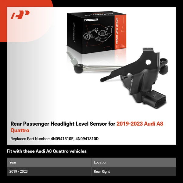 Rear Passenger Headlight Level Sensor for 2019-2023 Audi A8 Quattro