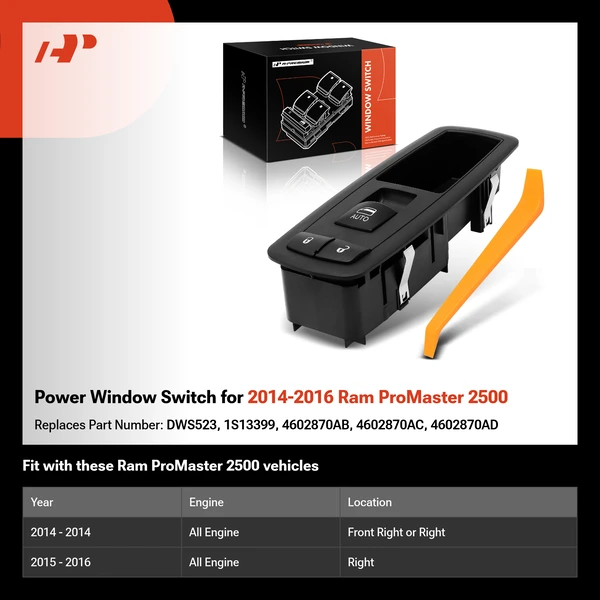 Power Window Switch for 2014-2016 Ram ProMaster 2500