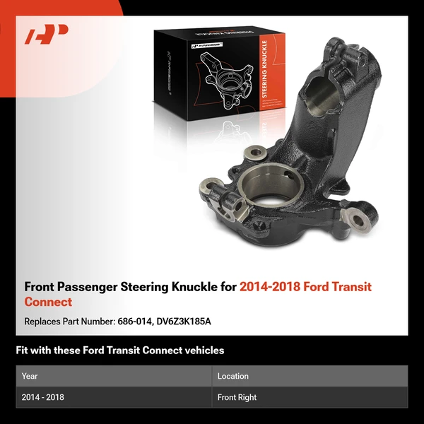 Front Passenger Steering Knuckle for 2014-2018 Ford Transit Connect