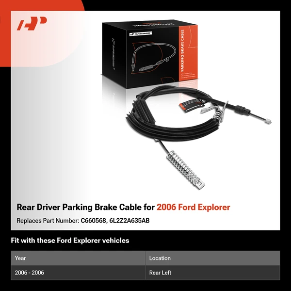 Rear Driver Parking Brake Cable for 2006 Ford Explorer