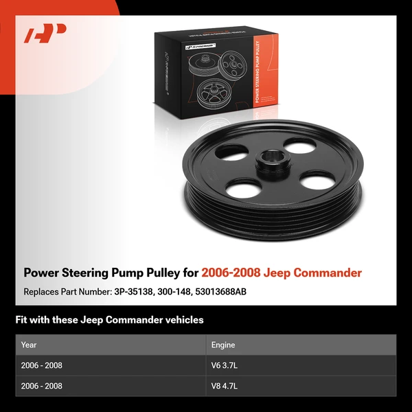 Power Steering Pump Pulley for 2006-2008 Jeep Commander
