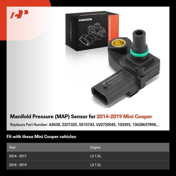 Manifold Pressure (MAP) Sensor for 2014-2019 Mini Cooper