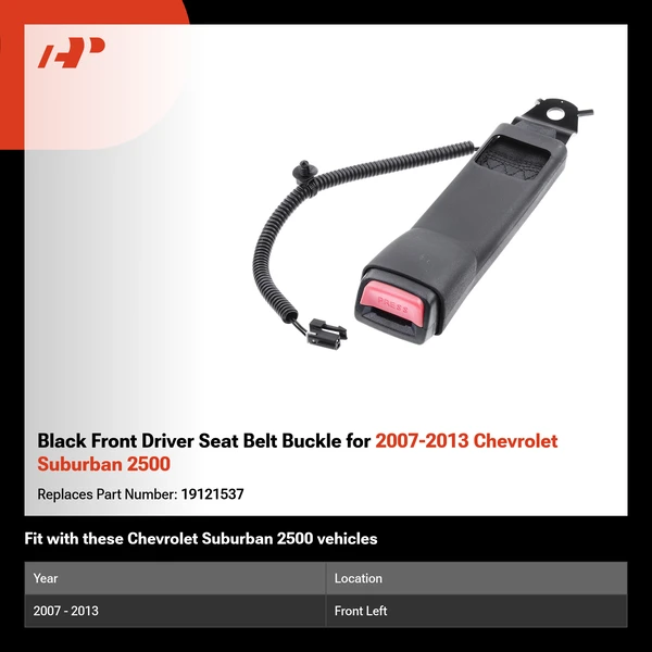 Black Front Driver Seat Belt Buckle for 2007-2013 Chevrolet Suburban 2500