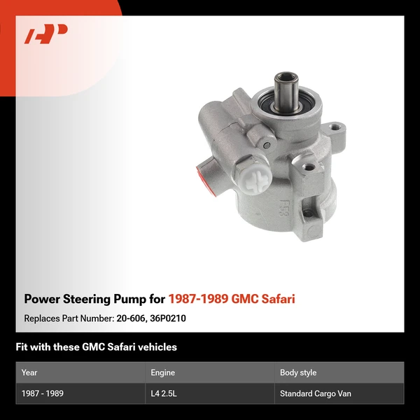 Power Steering Pump for 1987-1989 GMC Safari